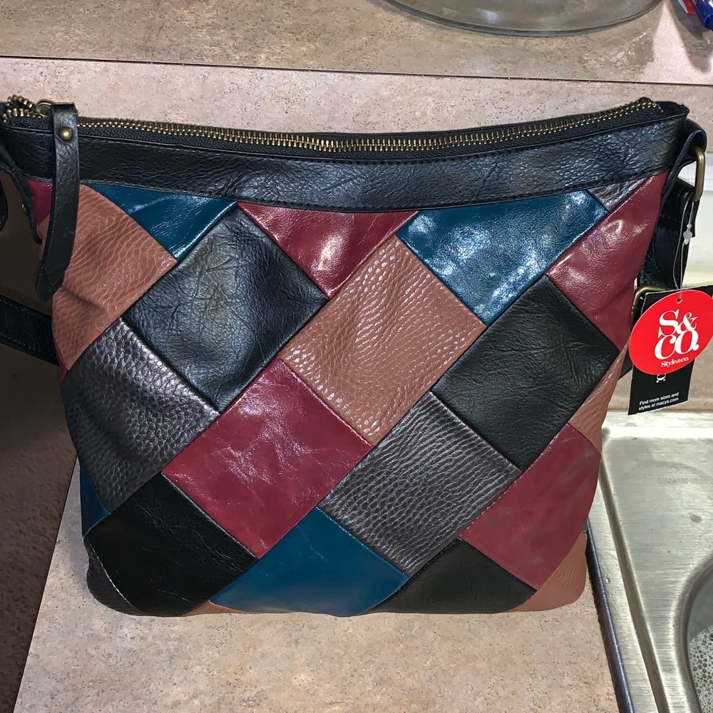 Beautiful leather patchwork purse